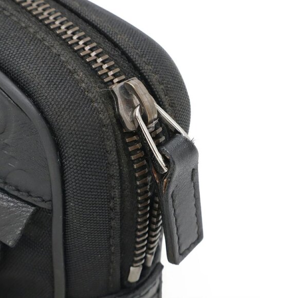 Authentic Gucci GG Supreme Monogram Waist Bag Belt Bag Pouch Mens Black Leather - Picture 10 of 10